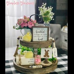 Spring Farmhouse Tray Decor Set of 10